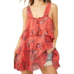 Free People Intimately Sunrise Nightie Dress in Carnation Combo Large